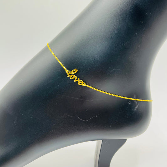 10k Gold Love Anklet