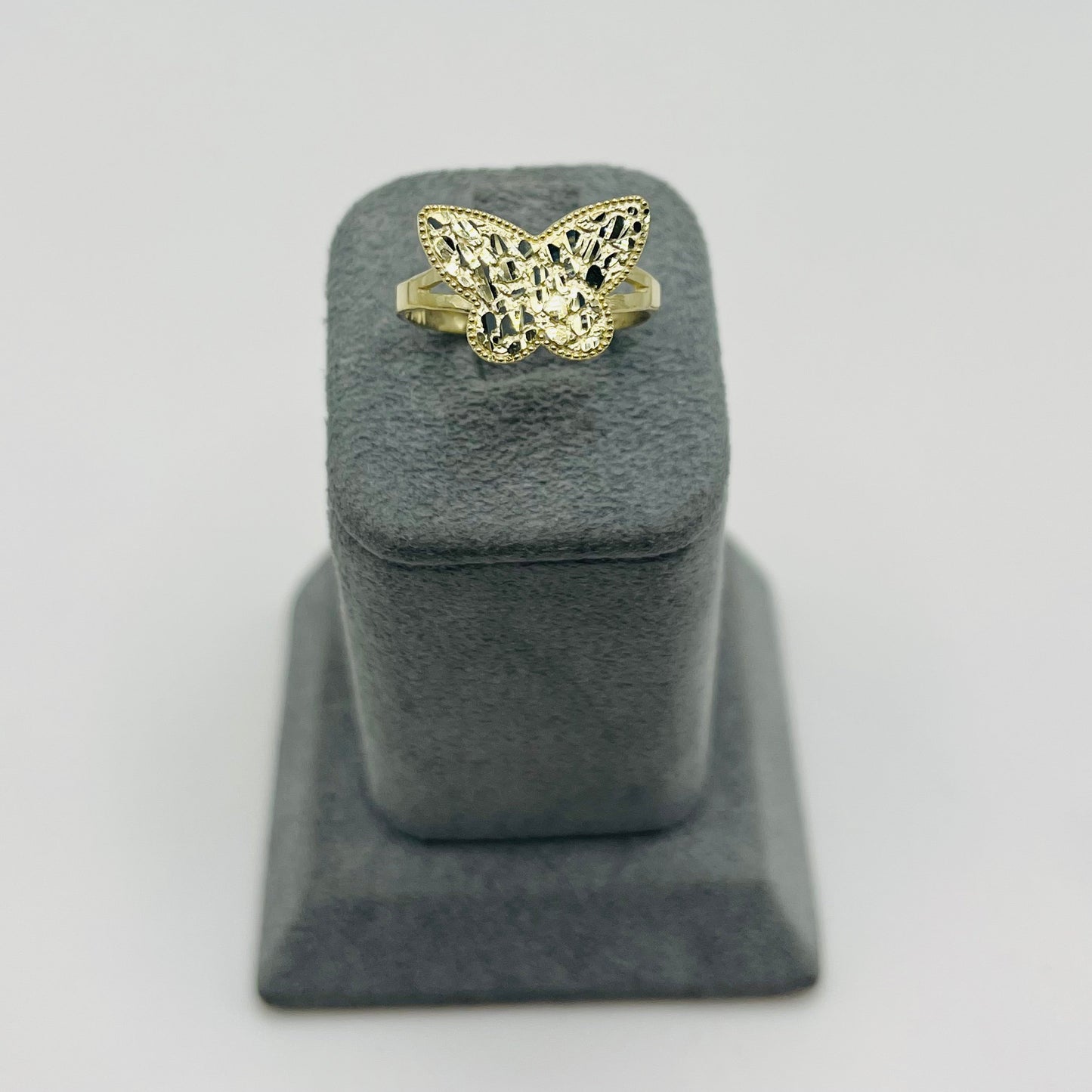 10K Gold Butterfly Nugget Ring | Face Size: Small