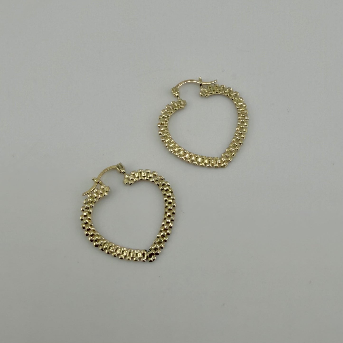 10k Gold Dainty Rx Heart Hoops