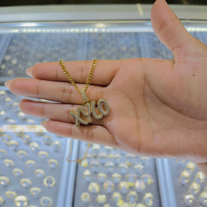 10K Gold Natural Diamond Bubble Nameplate (Custom)