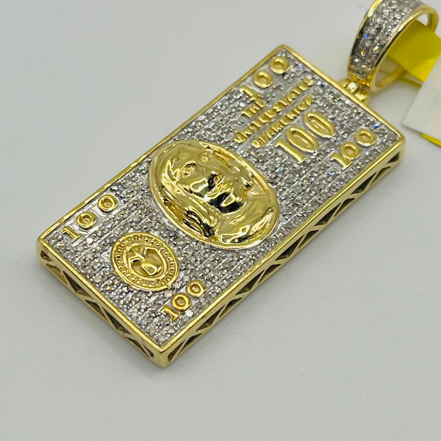 10k Gold Natural Diamond 100$ Money Charm