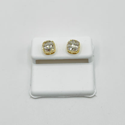 10k Gold Diamond Rounded Circle Earrings