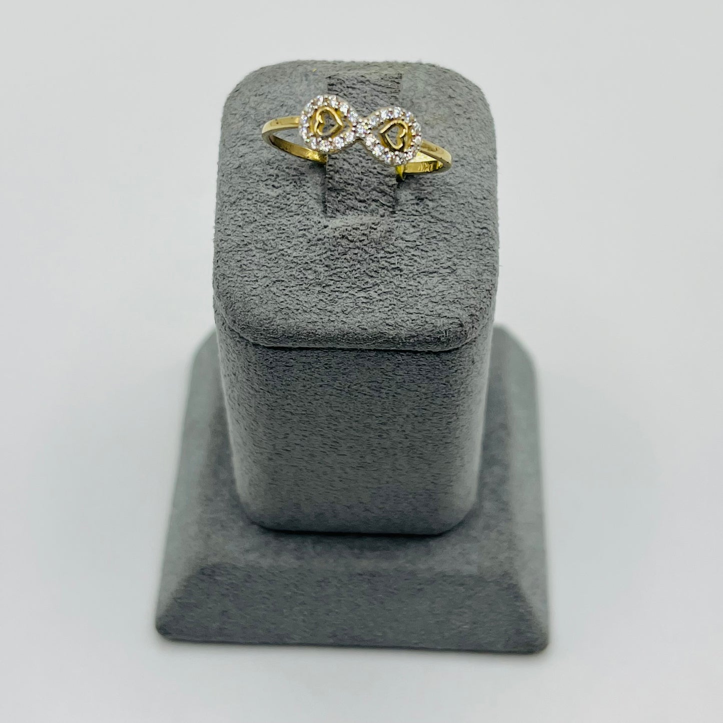 10K Gold CZ Infinity Heart Ring