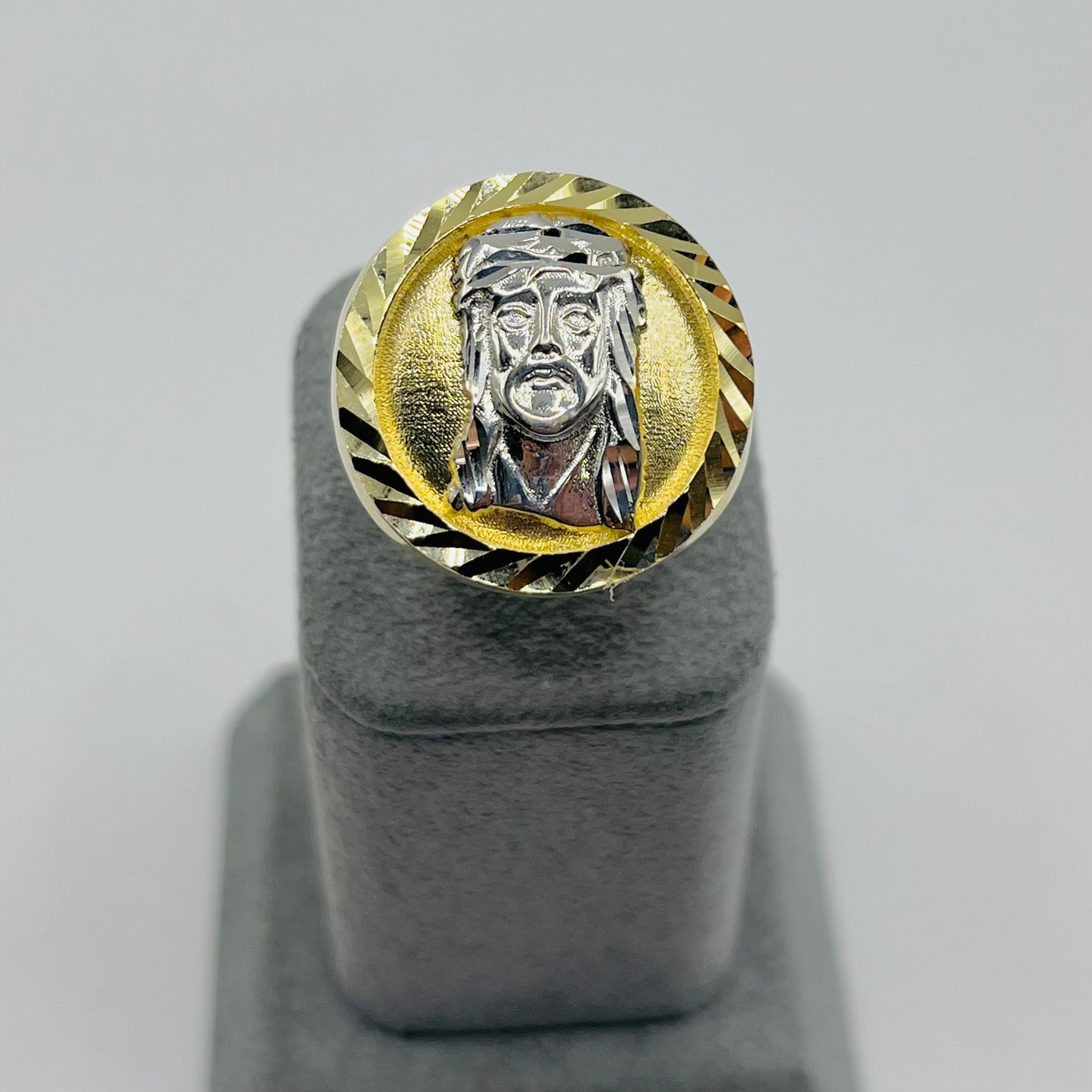 10k Gold Two- Tone Jesus Face Forge Ring