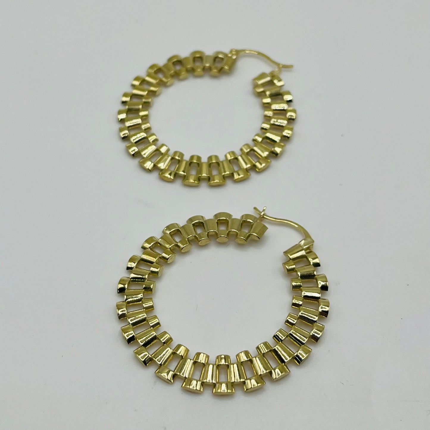 10K Gold Flat RX hoops (1.6")