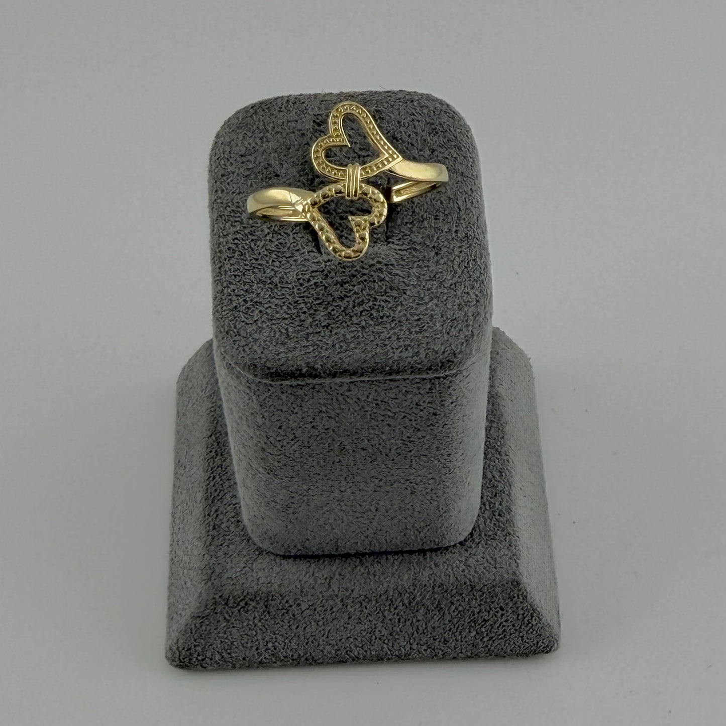 10k Gold Match Double Heart Ring