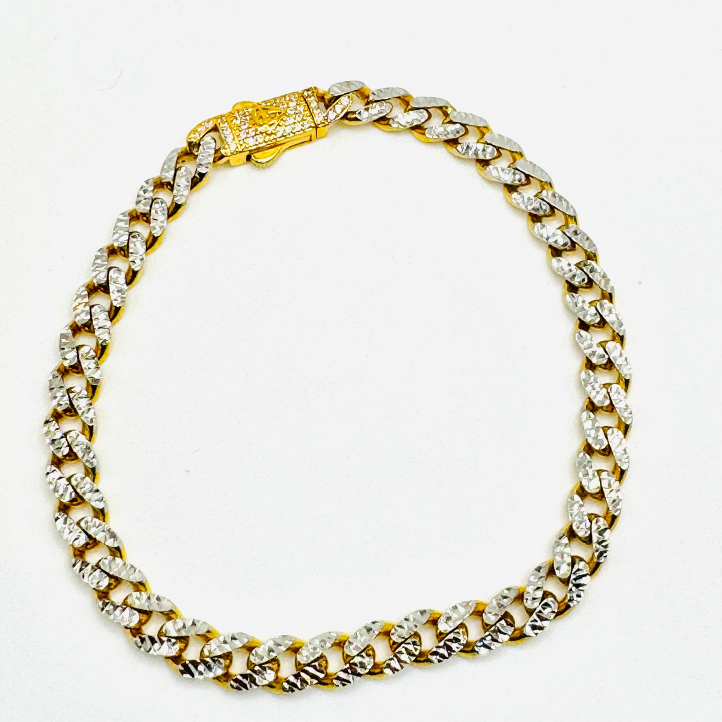 10K Gold 6.5mm Miami Cuban Monaco Bracelet