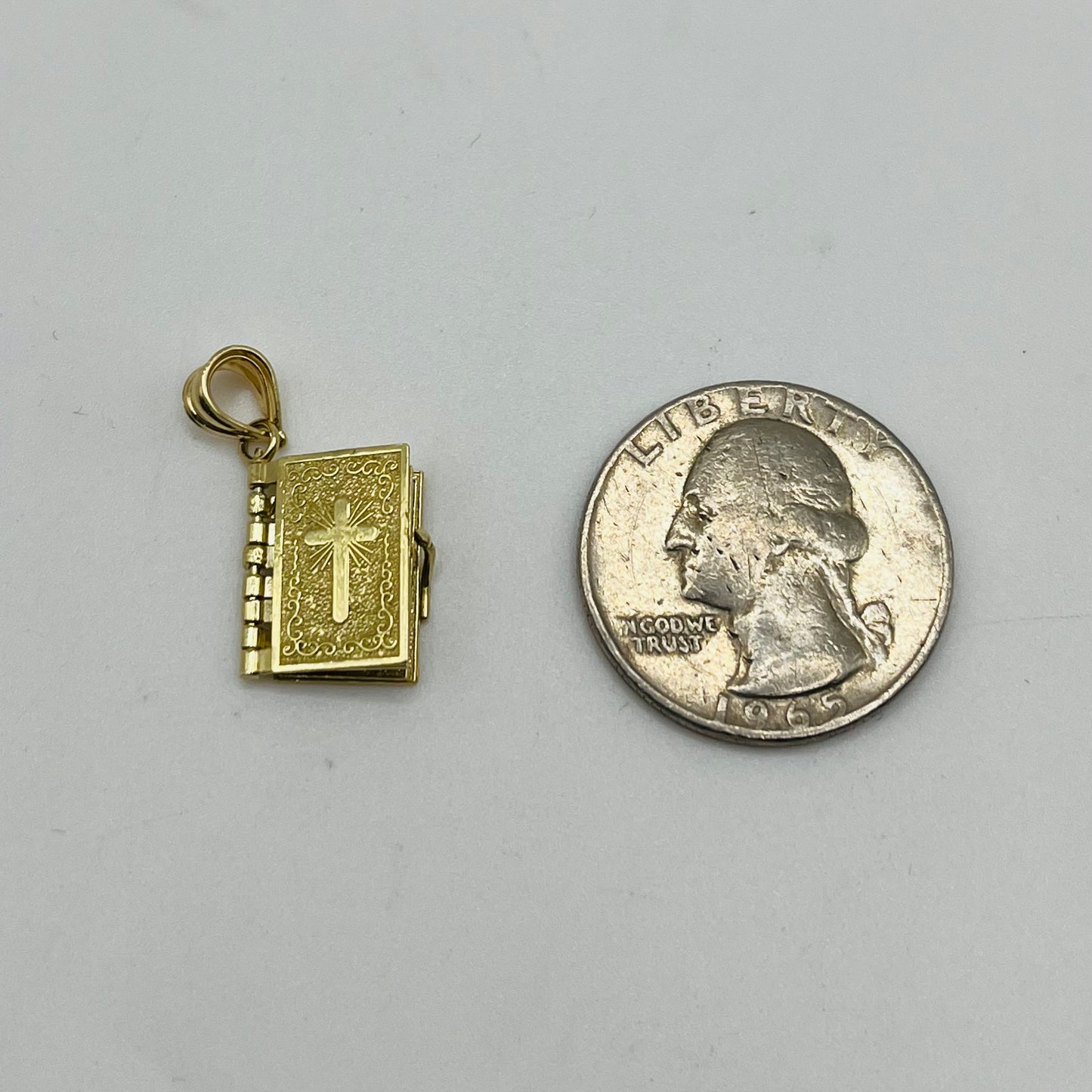 10K Gold Bible Charm
