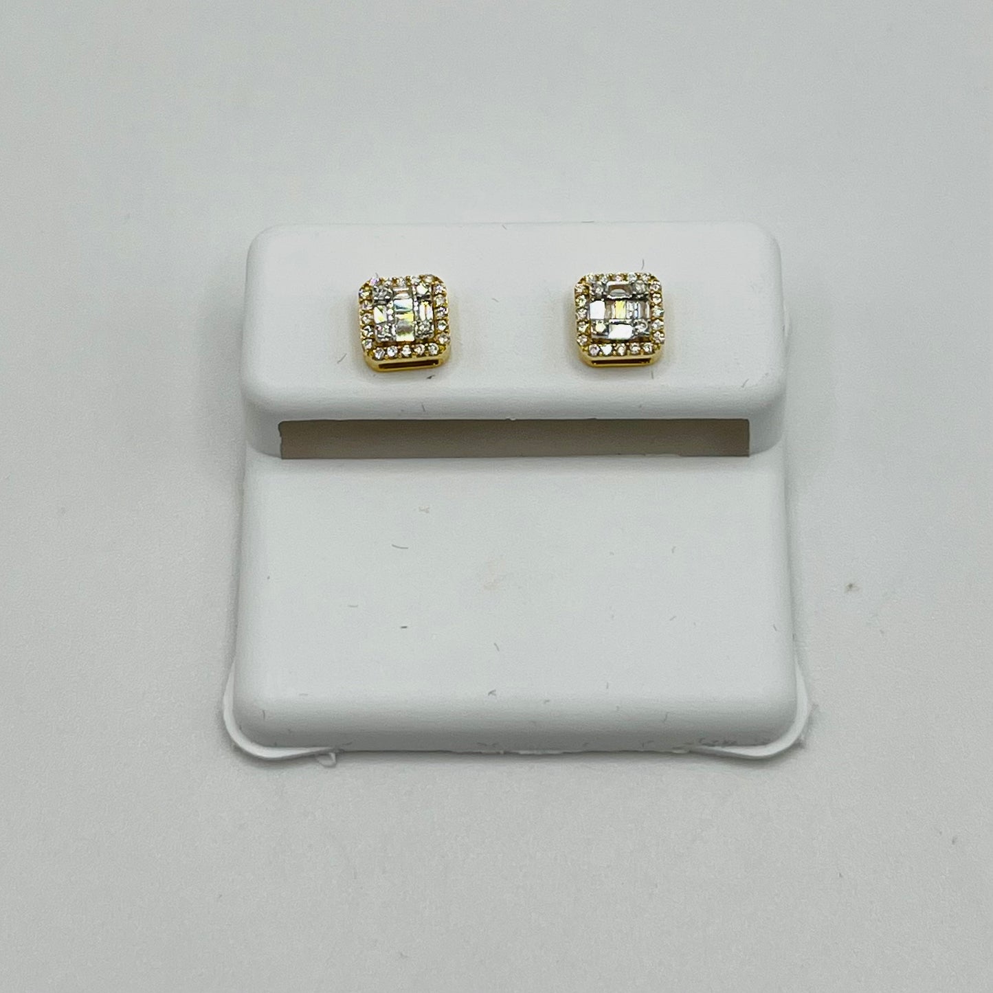 10K Gold Diamond Maison Square Earrings (S)