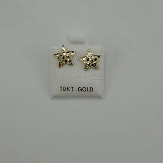 10k Gold Star Nugget Earrings