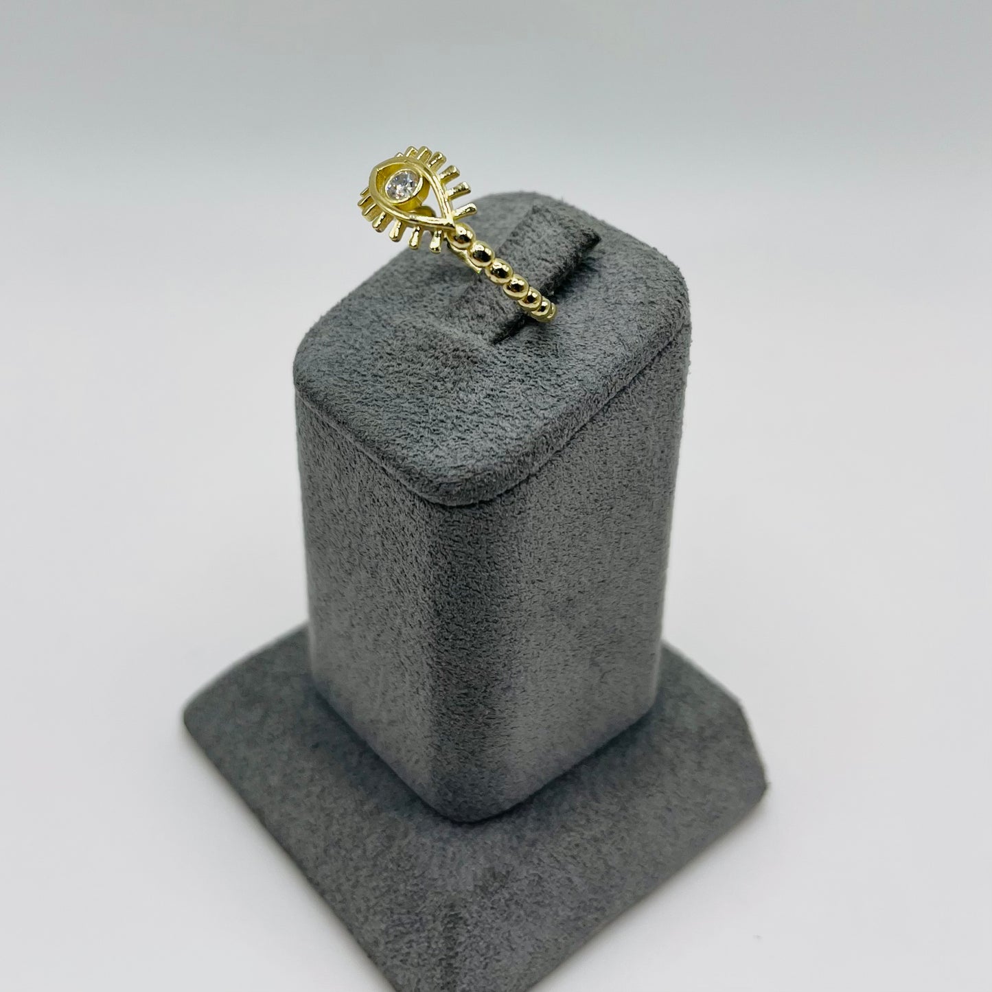 10K Gold Evil EyeLash Ring