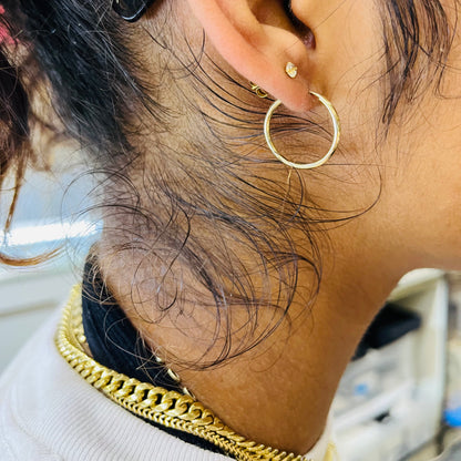 10K Gold Timeless 1" Dainty Hoops