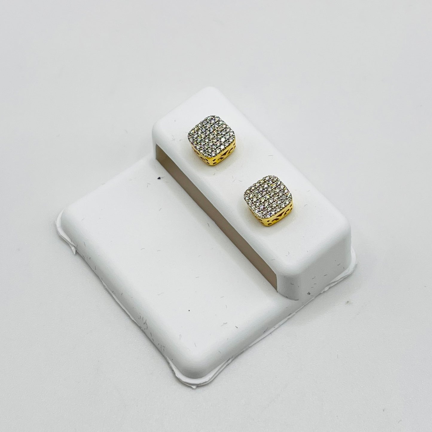 10k Gold Diamond CornerStone Earrings