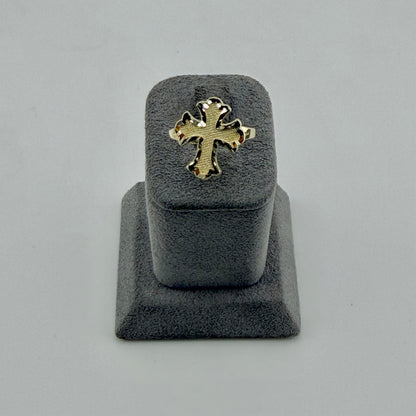 10k Gold Plain Band Roman Cross Ring
