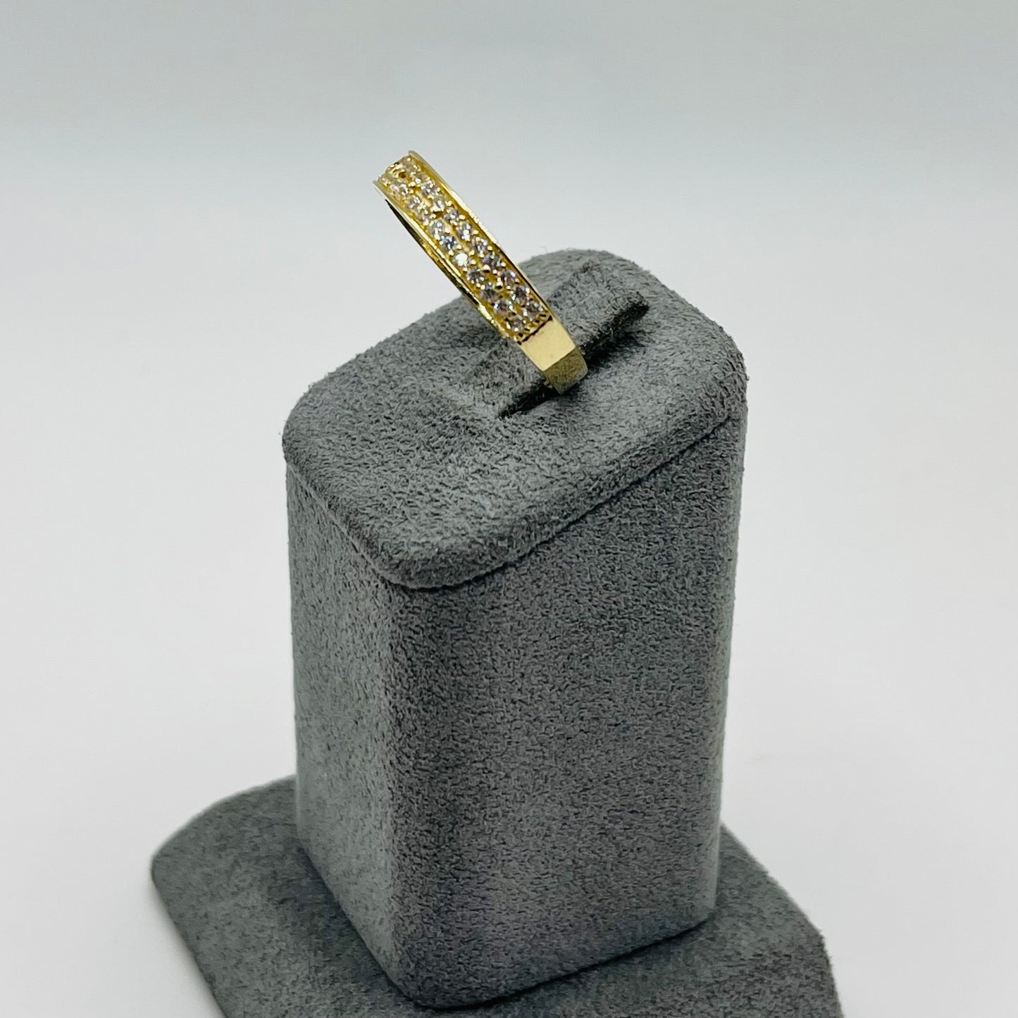 10K Gold 2 Row Prong Set CZ Band