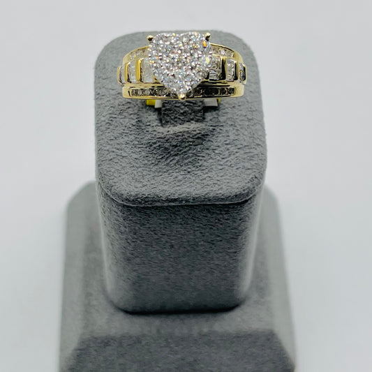 10k Gold Natural Diamond Large Aimee Ring