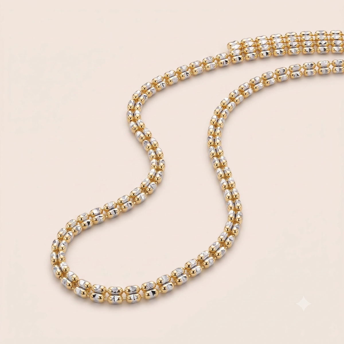 10K GOLD 2.5MM ICE CHAIN (two -tone)