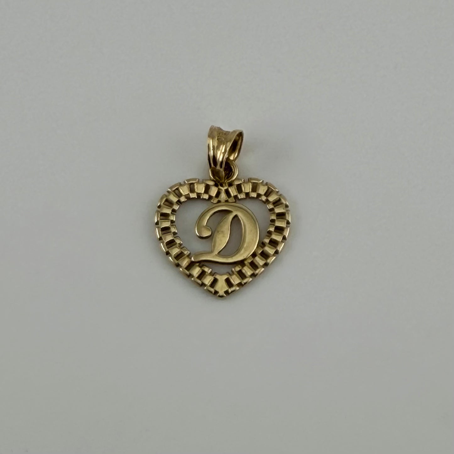 10K Gold RX Heart Initial Charm (Small)