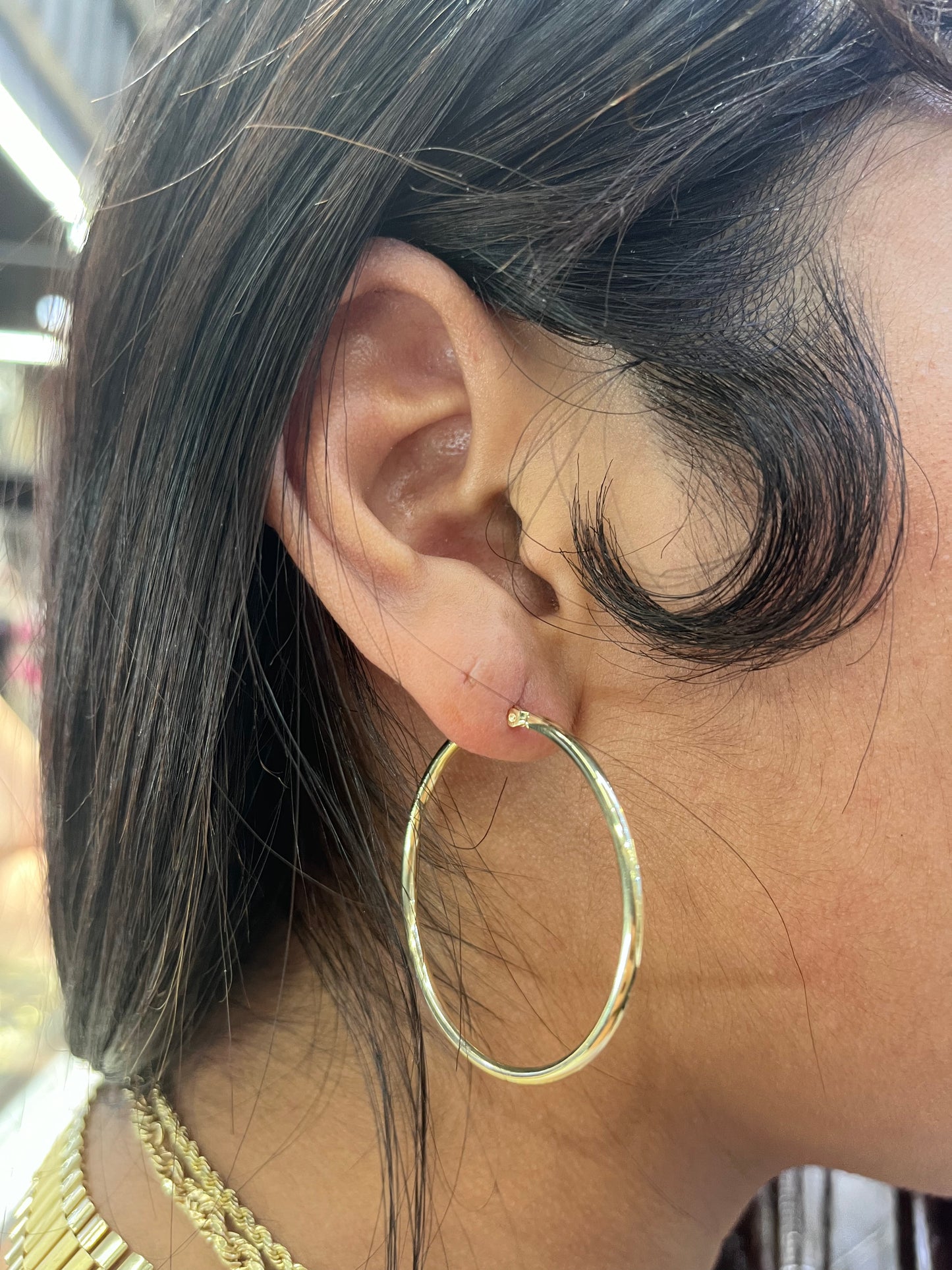 14k Gold Classic Hoops (Skinny style)