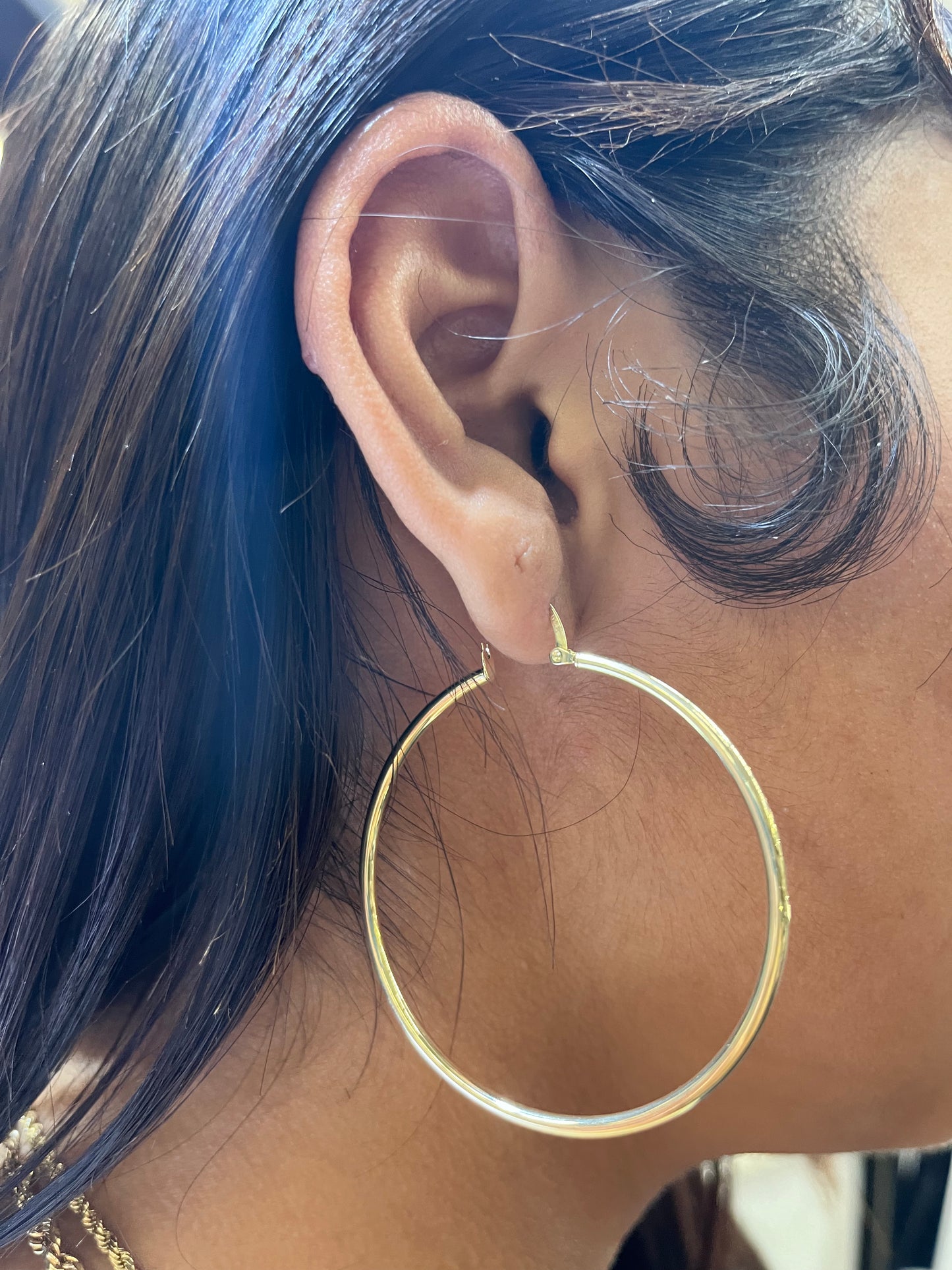 14k Gold Classic Hoops (Skinny style)