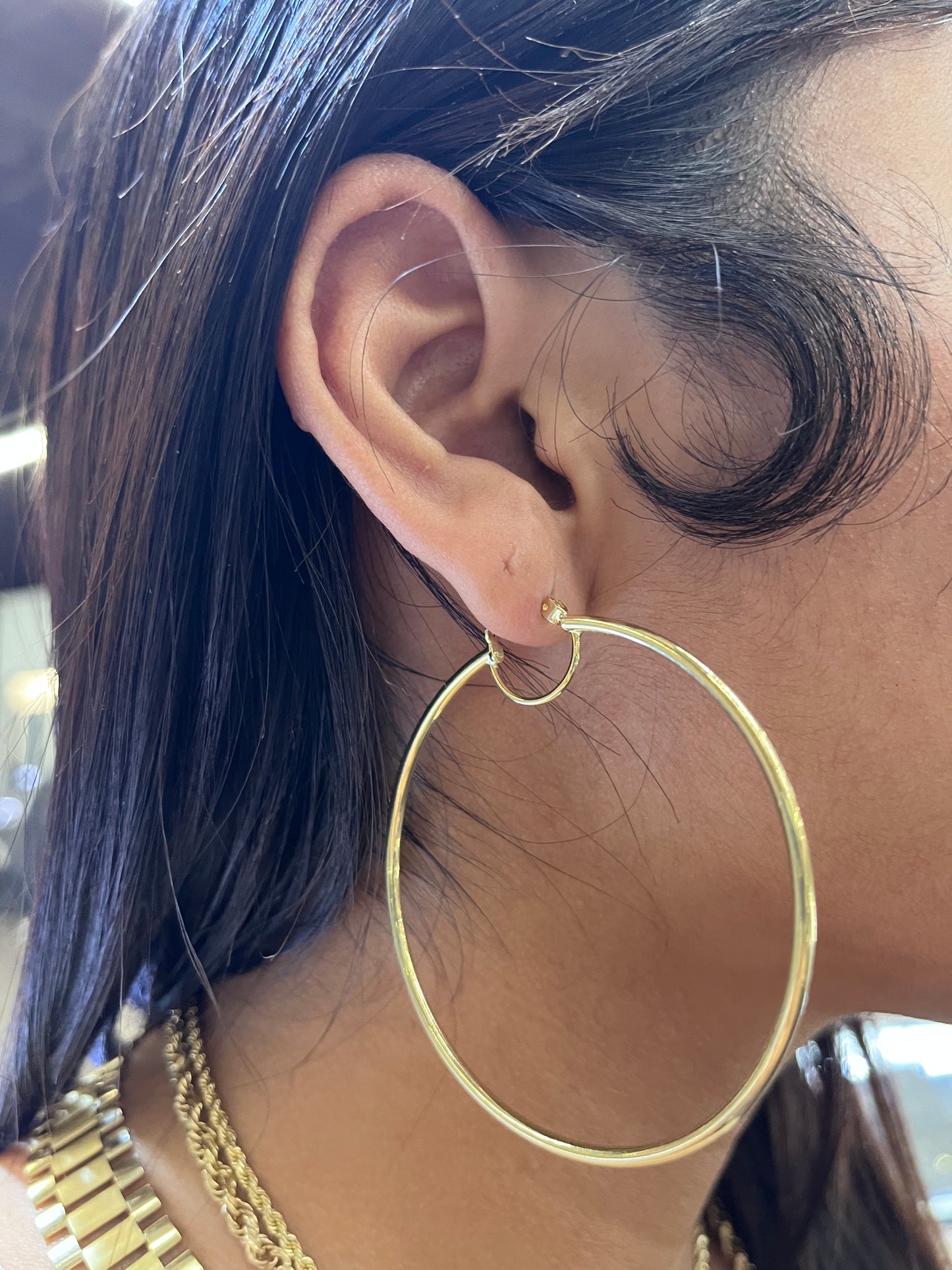 14k Gold Classic Hoops (Skinny style)