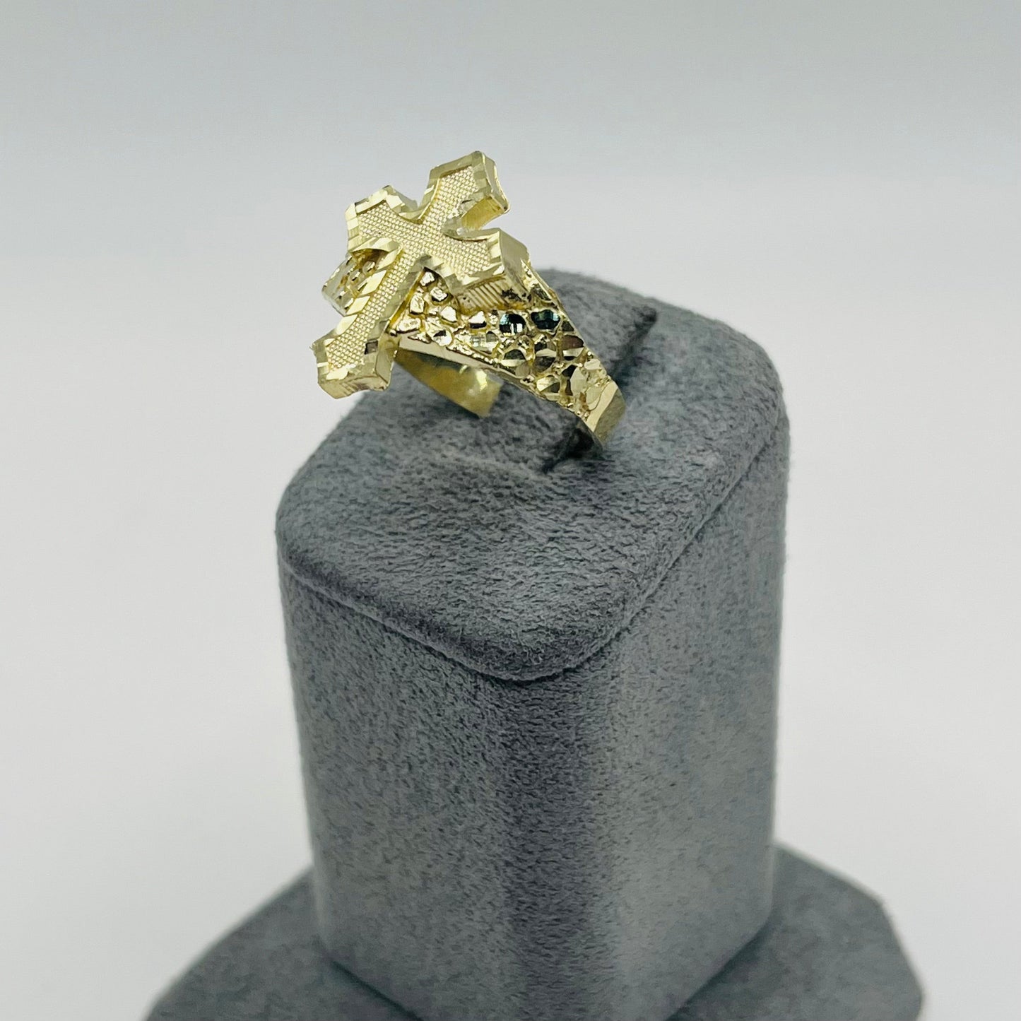 14k Gold Classic Legend Cross Nugget Ring