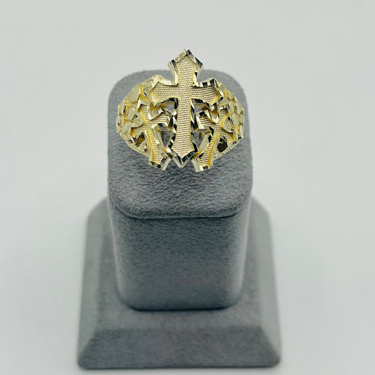 14k Gold Multi - Cross Nugget Ring (M)