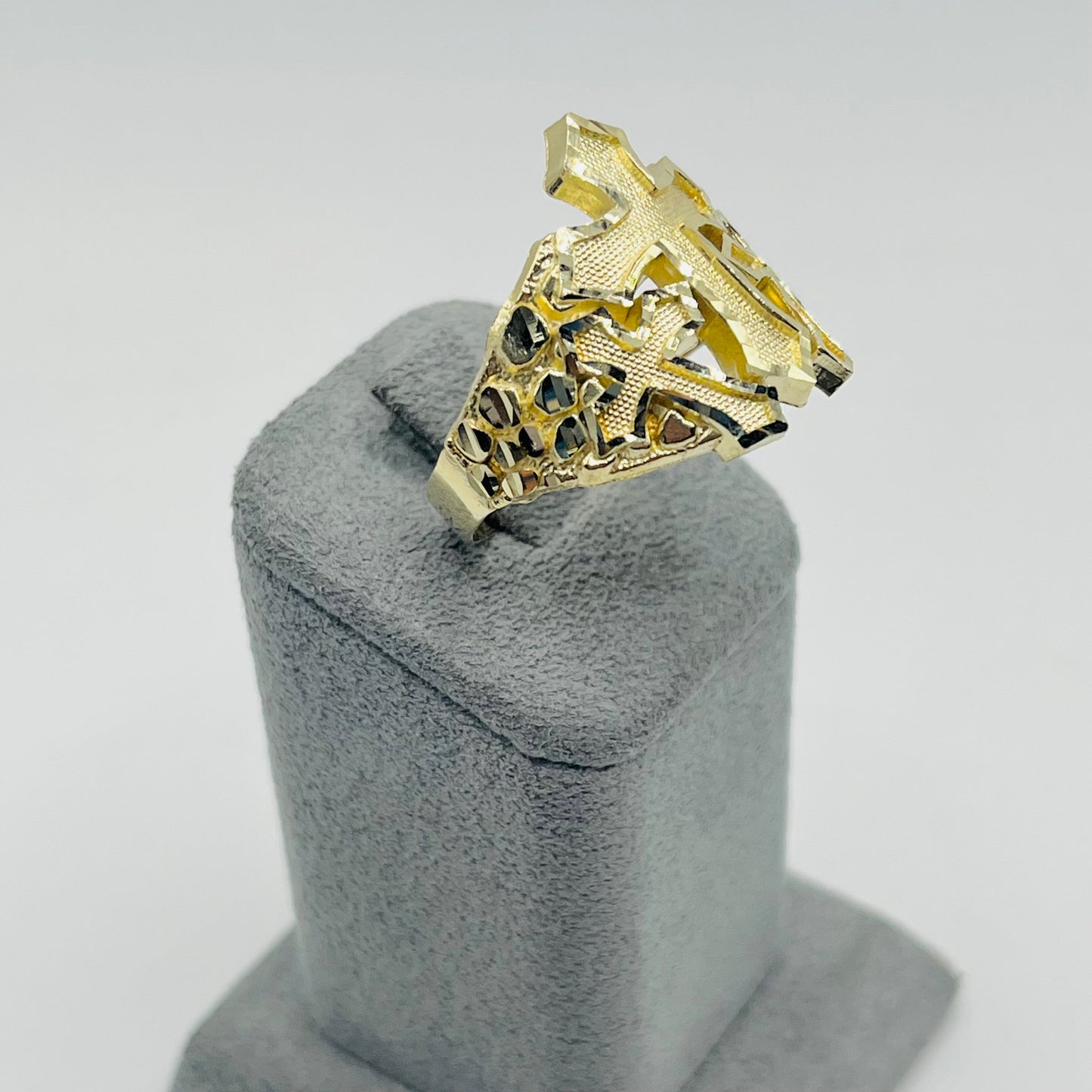 14k Gold Multi - Cross Nugget Ring (M)