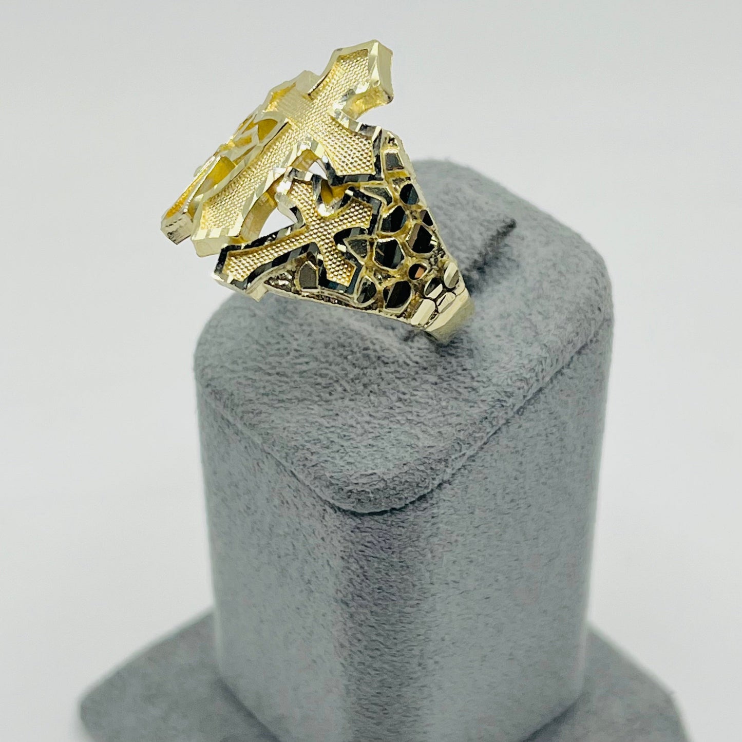 14k Gold Multi - Cross Nugget Ring (M)