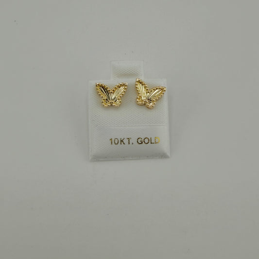 10K Gold Fancy Butterfly Earrings