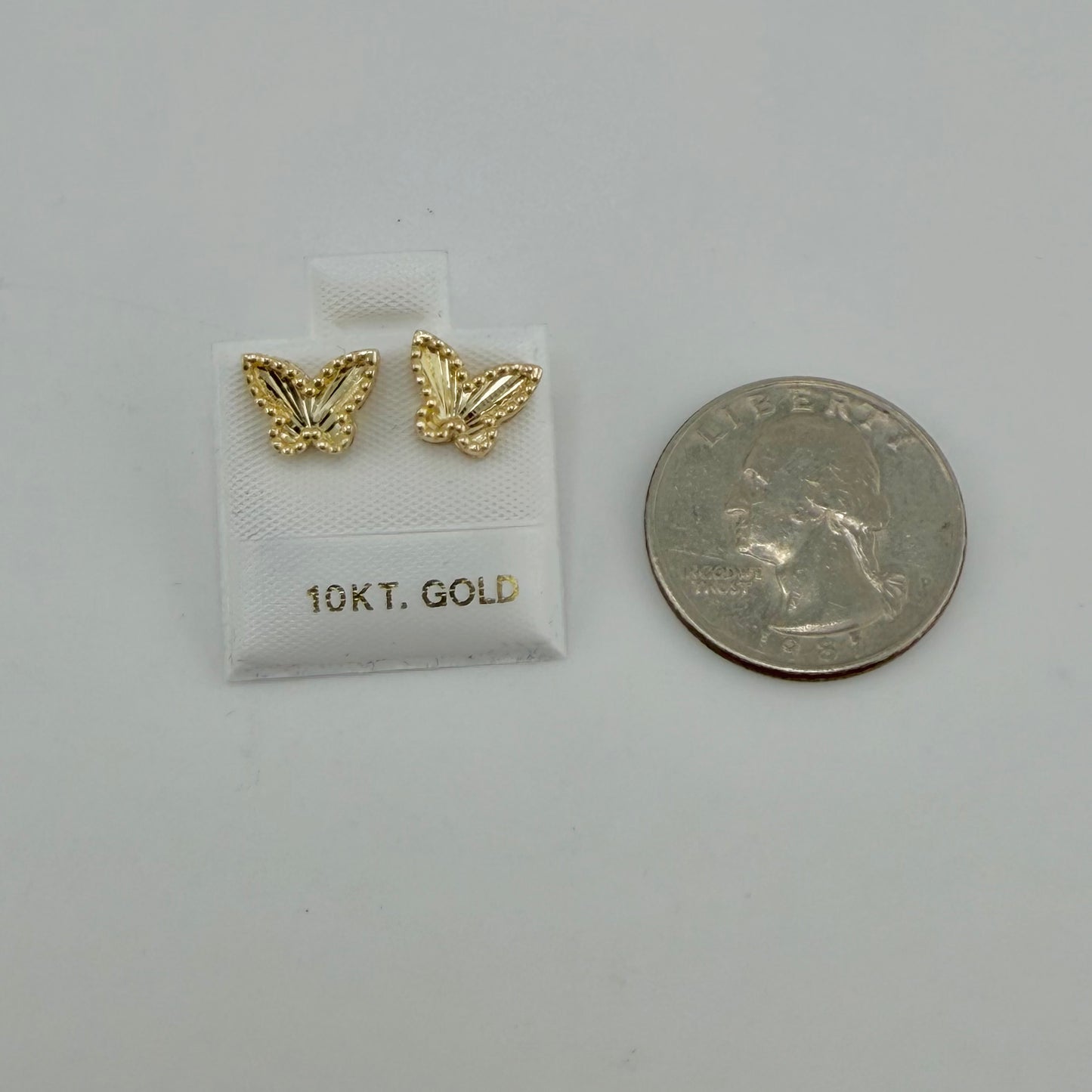 10K Gold Fancy Butterfly Earrings