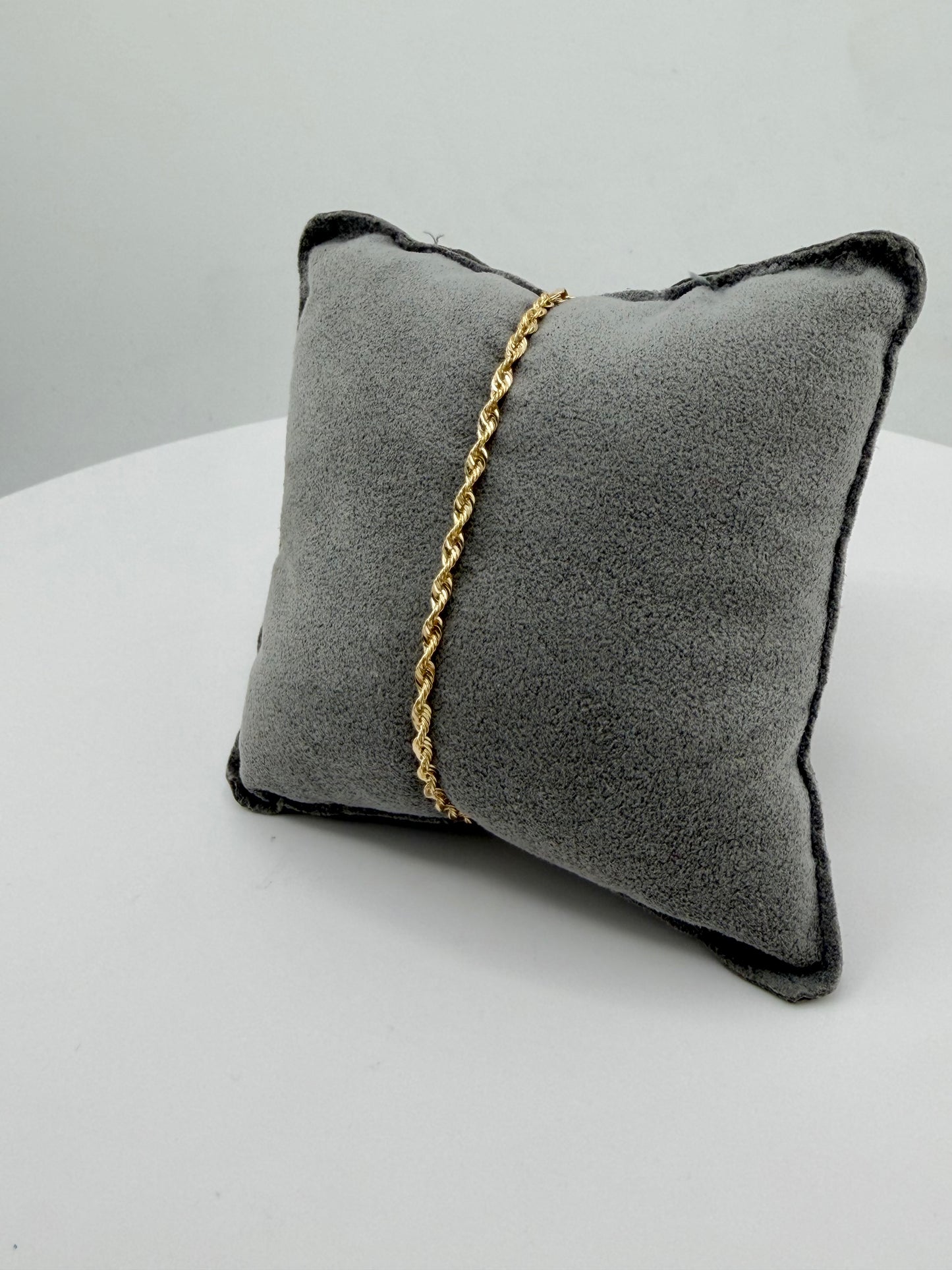 14K Gold 2.5mm Hollow Rope Bracelet