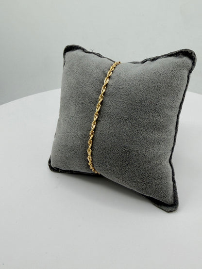 14K Gold 2.5mm Hollow Rope Bracelet