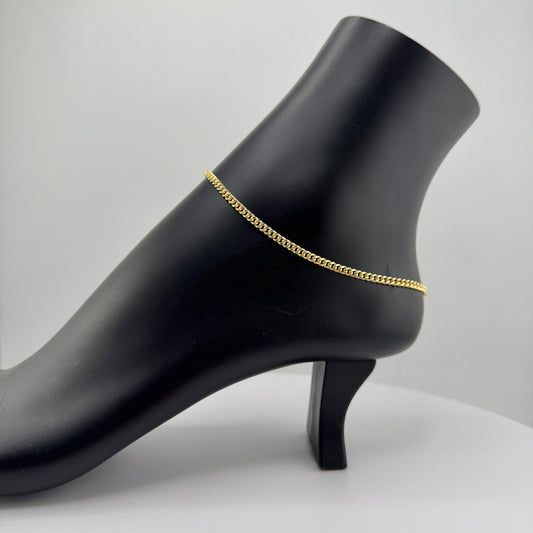 10k Gold 3mm Miami Cuban Anklet