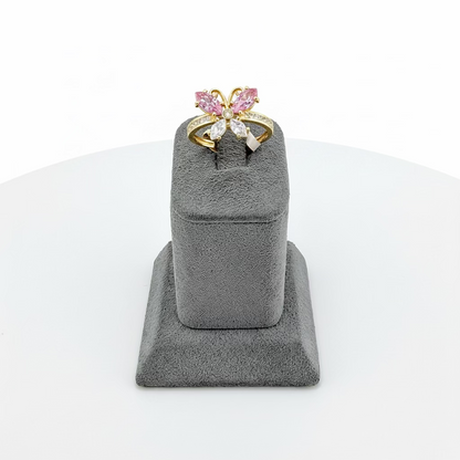 14k Gold Glow CZ Butterfly Ring