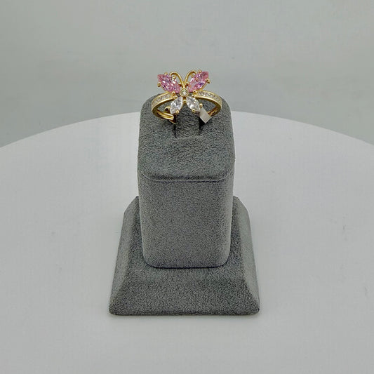 14k Gold Glow CZ Butterfly Ring