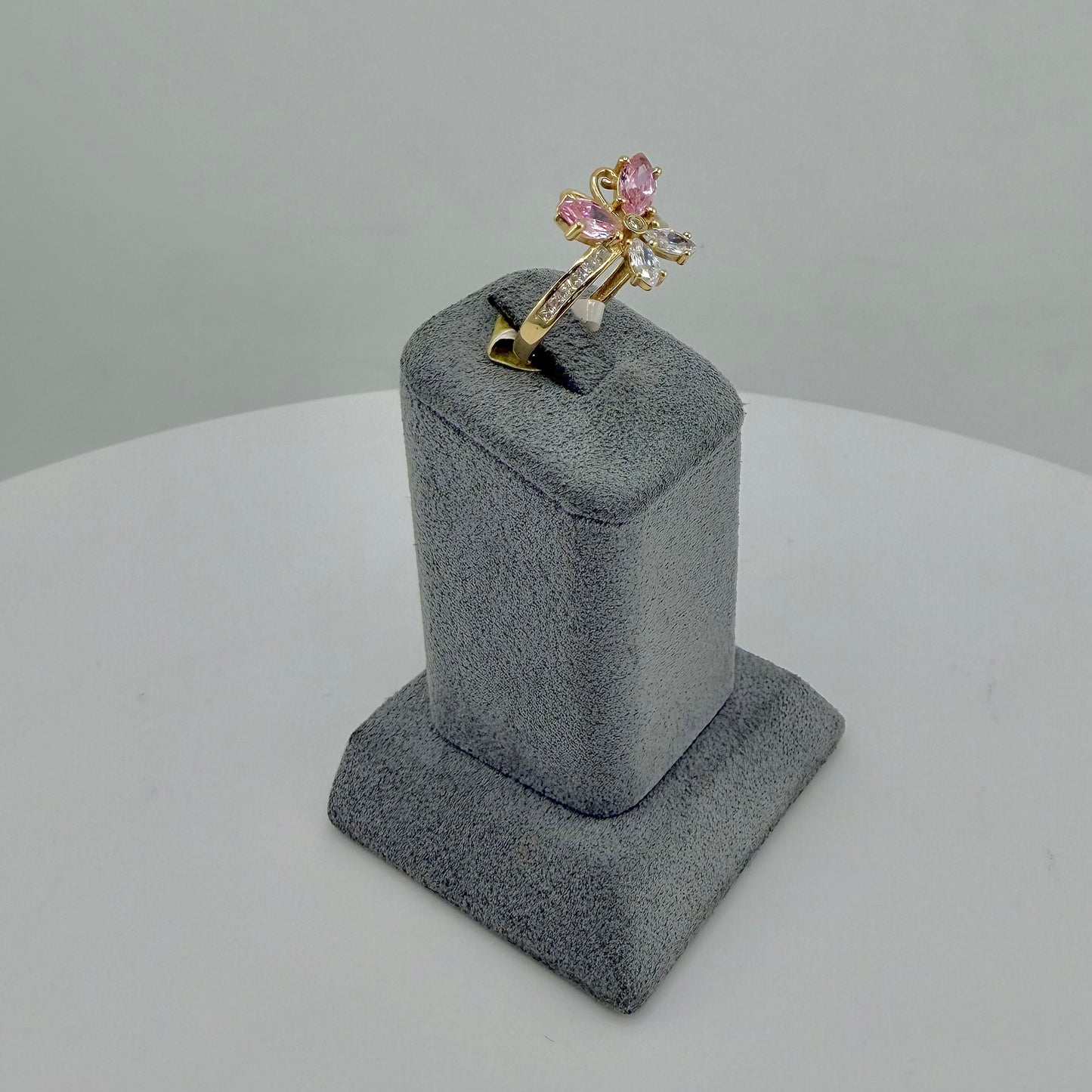 14k Gold Glow CZ Butterfly Ring