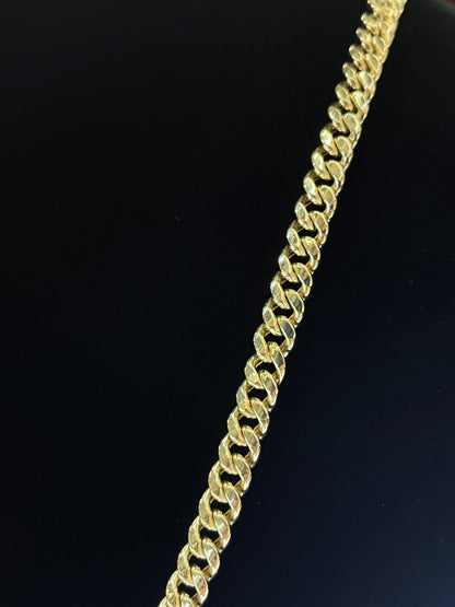 14K Gold 5.5mm Hollow Miami Cuban Chain