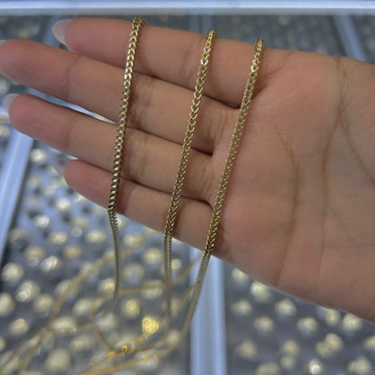 10K Gold Hollow 2.2mm Diamond Cut Franco Chain