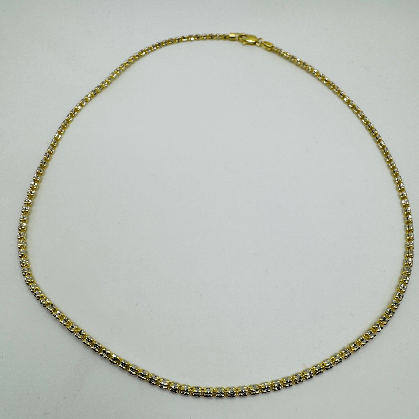 10K GOLD 2.5MM ICE CHAIN (two -tone)