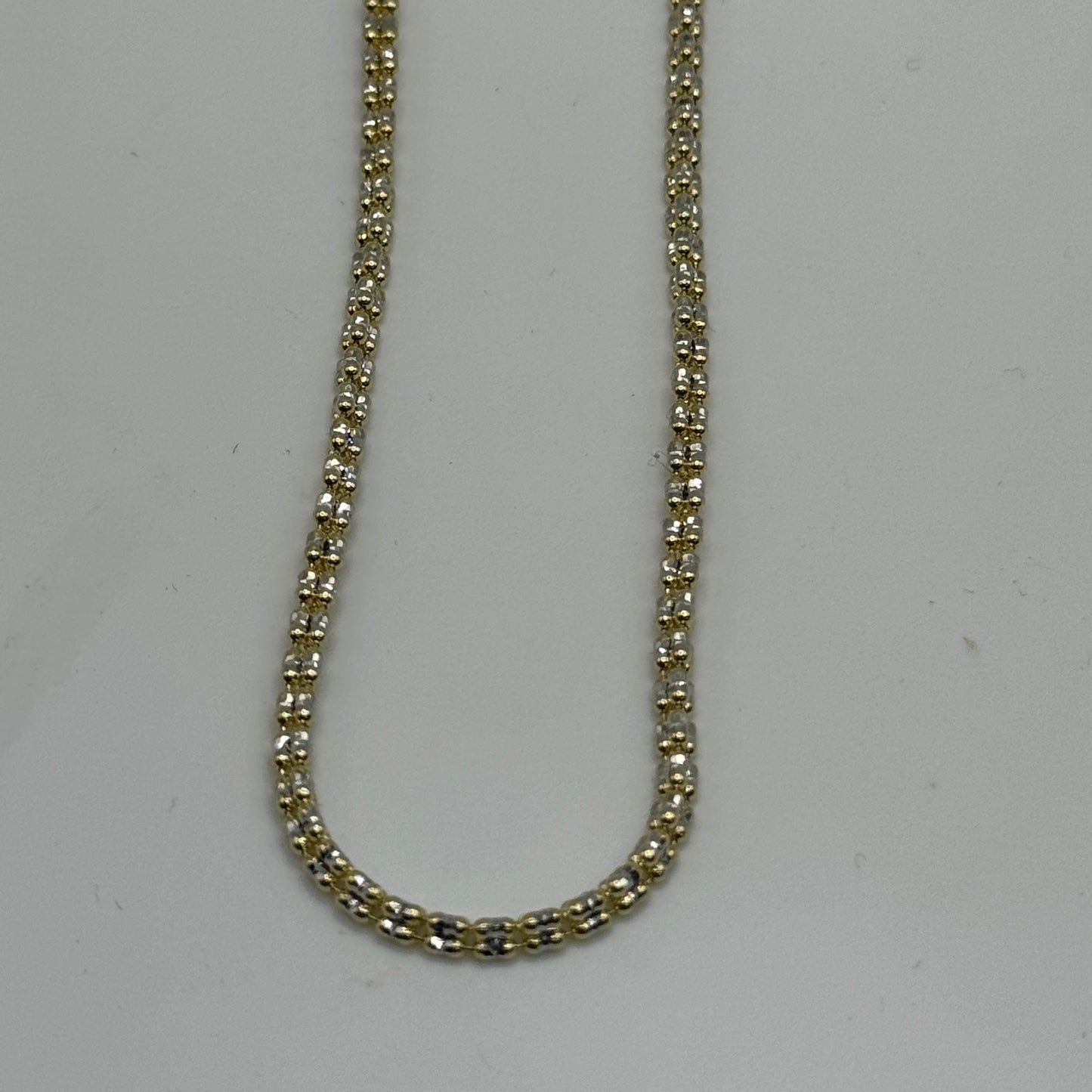 10K GOLD 2.5MM ICE CHAIN (two -tone)