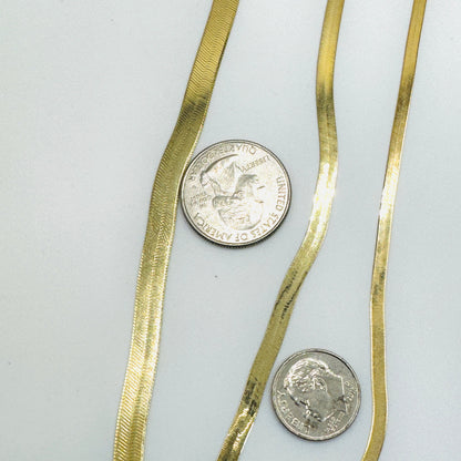 10K Gold 6mm Herringbone Chain