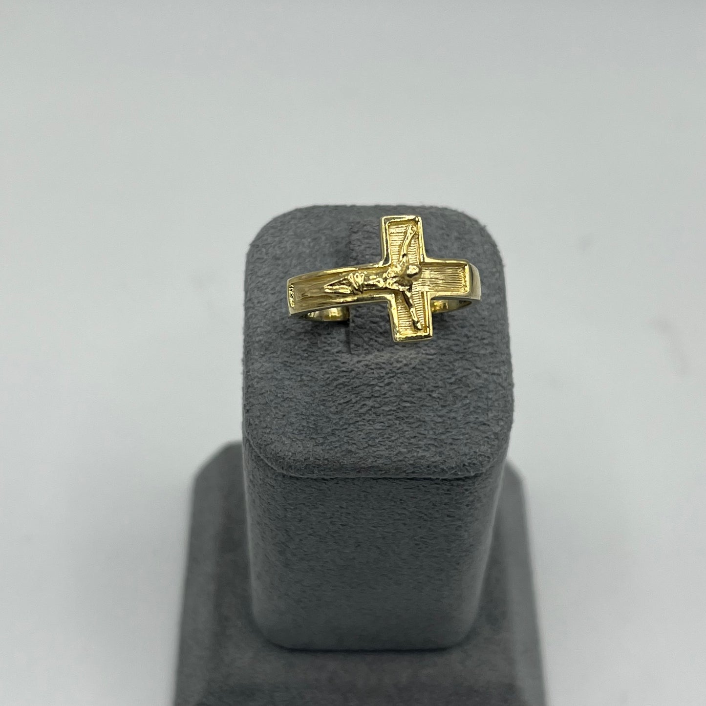 10k Gold Sideways Crucifix Ring