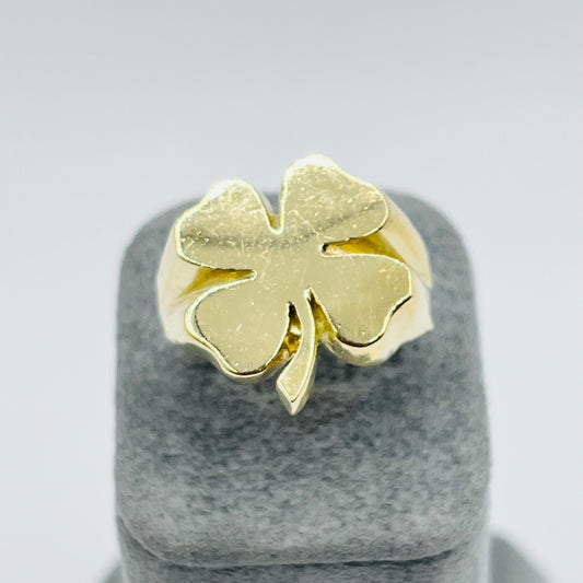 10K Gold Men's 4 Leaf Clover Ring