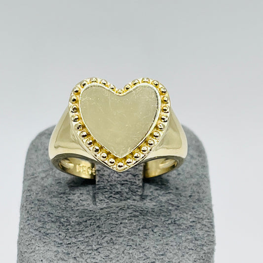 10K Gold Bordered Heart Ring