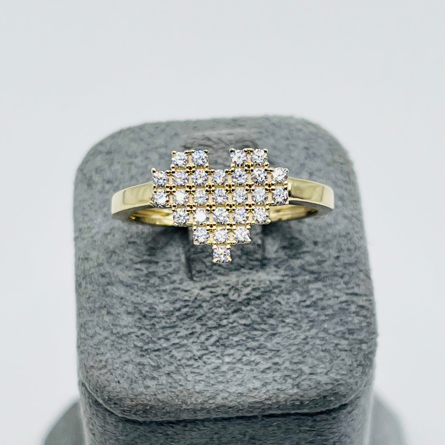 10K Gold CZ Digi- Heart Ring