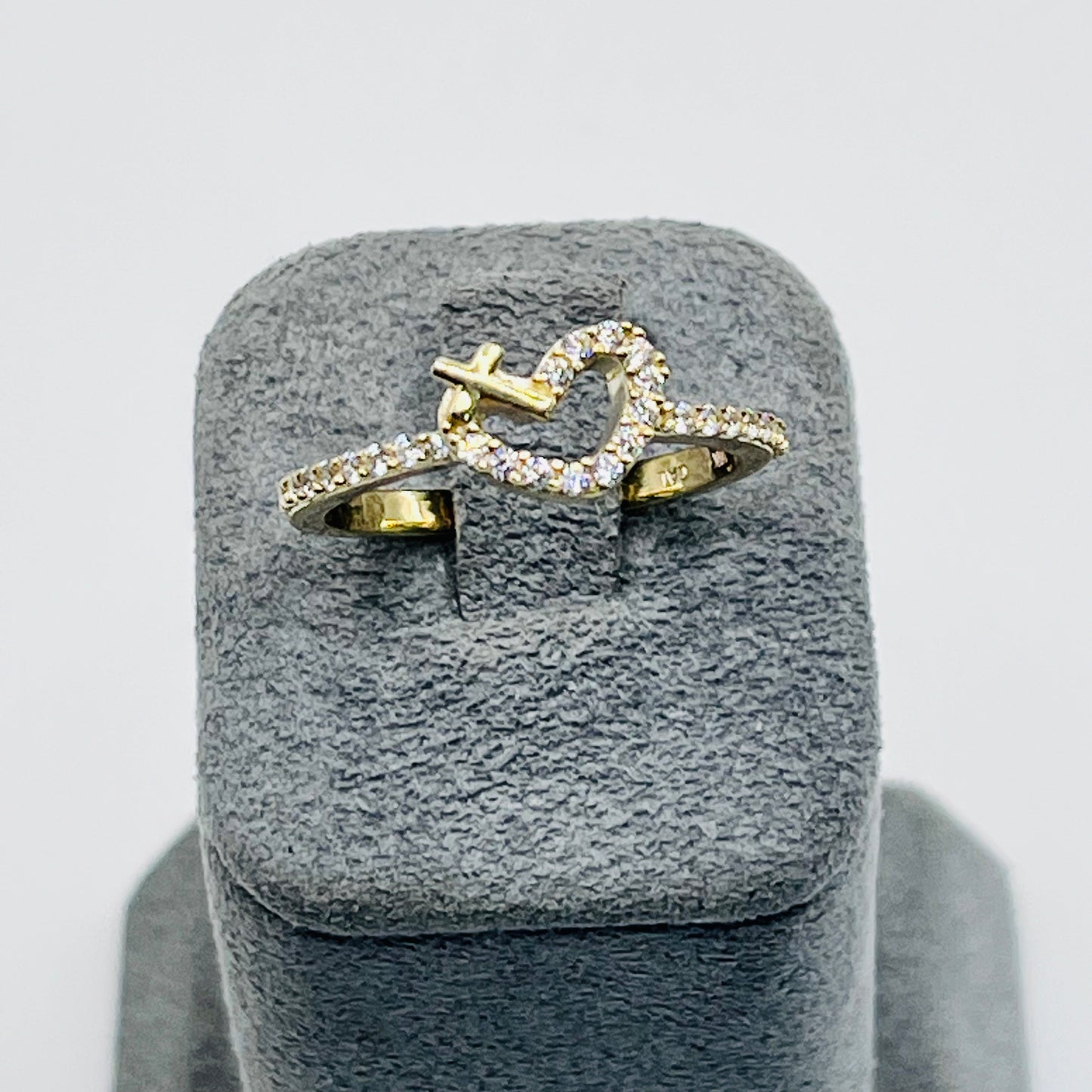 10K Gold "Cross My Heart" Ring