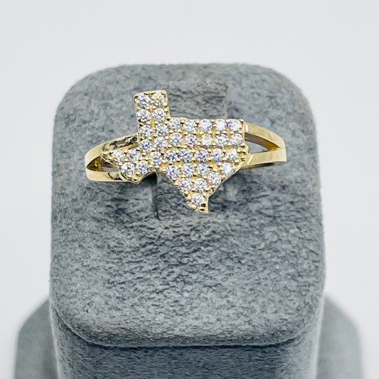 10K Gold CZ Texas Ring