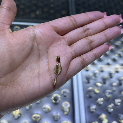 10k Gold Tennis Racket Charm