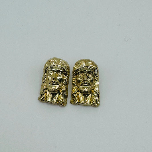 10K Gold Jesus Piece Earrings (L)